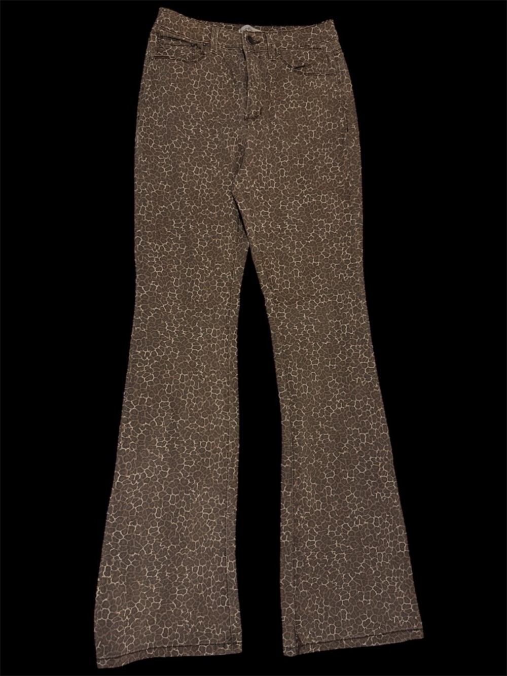 Women’s Brown Leopard Print Flare Jeans Size 7